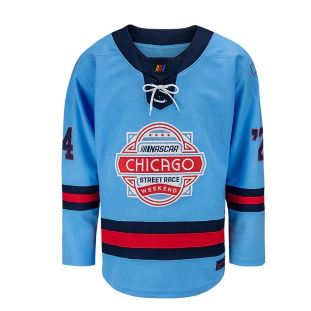 NASCAR® (Men's XL) Chicago Street Race Hockey Jersey in Powder Blue